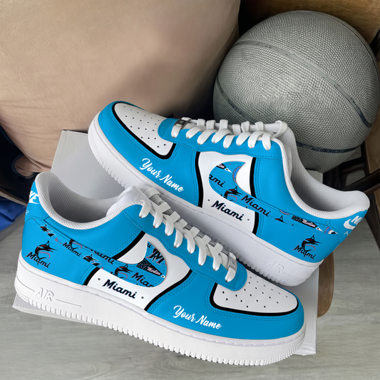 [HOMERUN DEAL] NEW CUSTOMIZED MLB20 MMS MIAMI MARLINS AF1 SHOES