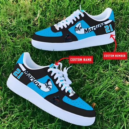 [HOMERUN DEAL] NEW CUSTOMIZED MLB20 MMS MIAMI MARLINS AF1 SHOES