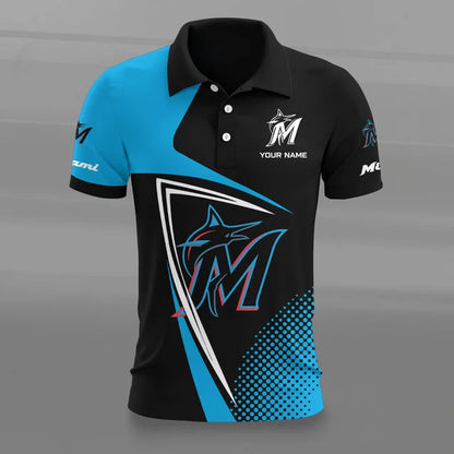 [HOMERUN DEAL] NEW CUSTOMIZED MLB20 MMS MIAMI MARLINS POLO SHIRT