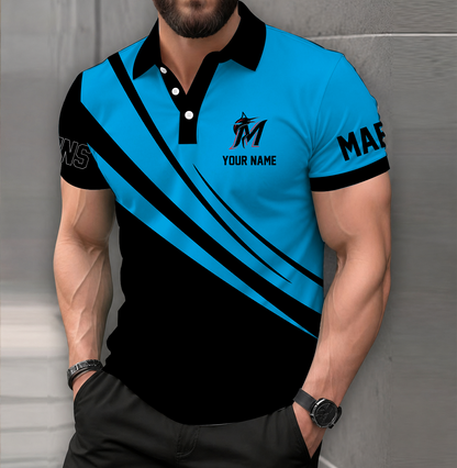 [HOMERUN DEAL] NEW CUSTOMIZED MLB20 MMS MIAMI MARLINS POLO SHIRT
