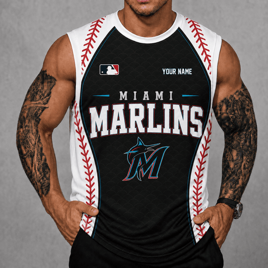 [HOMERUN DEAL] NEW CUSTOMIZED MLB20 MMS MIAMI MARLINS TANK TOP & GYM SHIRT