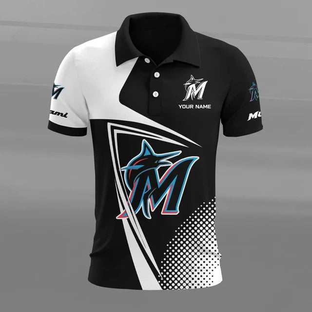 [HOMERUN DEAL] NEW CUSTOMIZED MLB20 MMS MIAMI MARLINS POLO SHIRT