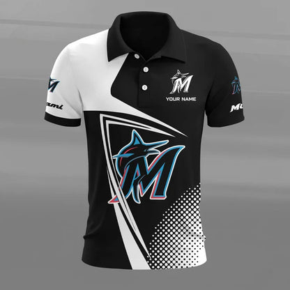 [HOMERUN DEAL] NEW CUSTOMIZED MLB20 MMS MIAMI MARLINS POLO SHIRT