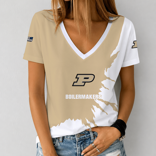 [SLAM DUNK DEAL] NEW CUSTOMIZED NCAA MAM20 PUB PURDUE BOILERMAKERS V-NECK FEMALE SHIRT