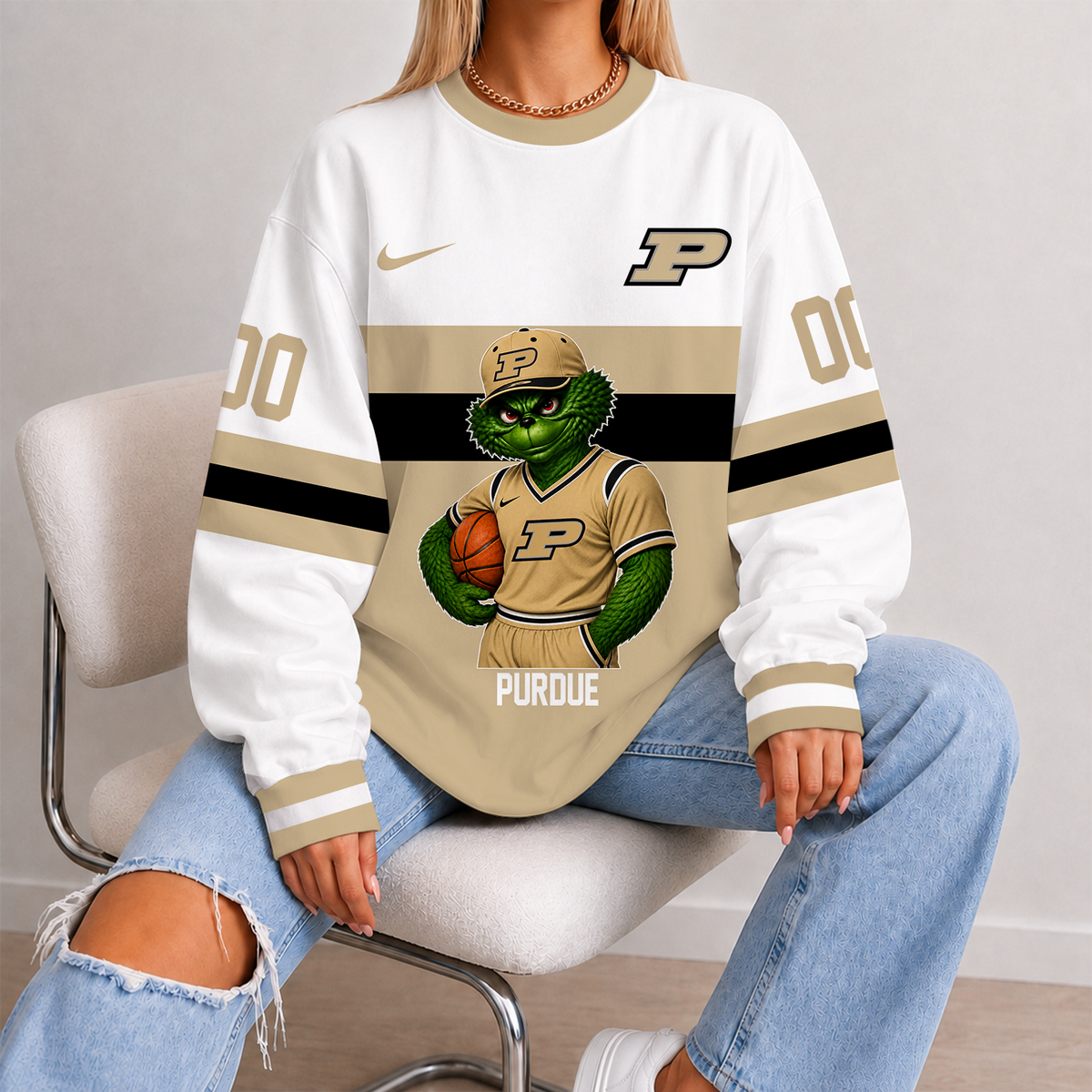 [SLAM DUNK DEAL] NEW CUSTOMIZED NCAA MAM20 PUB PURDUE BOILERMAKERS STRAPPY UNISEX SWEATSHIRT