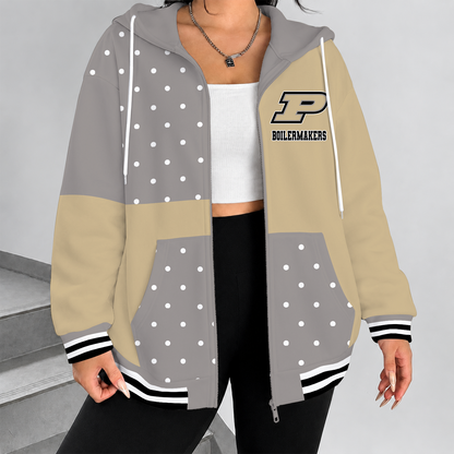 [SLAM DUNK DEAL] NEW CUSTOMIZED NCAA MAM20 PUB PURDUE BOILERMAKERS STRAPPY ZIP HOODIE