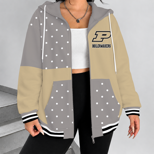 [SLAM DUNK DEAL] NEW CUSTOMIZED NCAA MAM20 PUB PURDUE BOILERMAKERS STRAPPY ZIP HOODIE