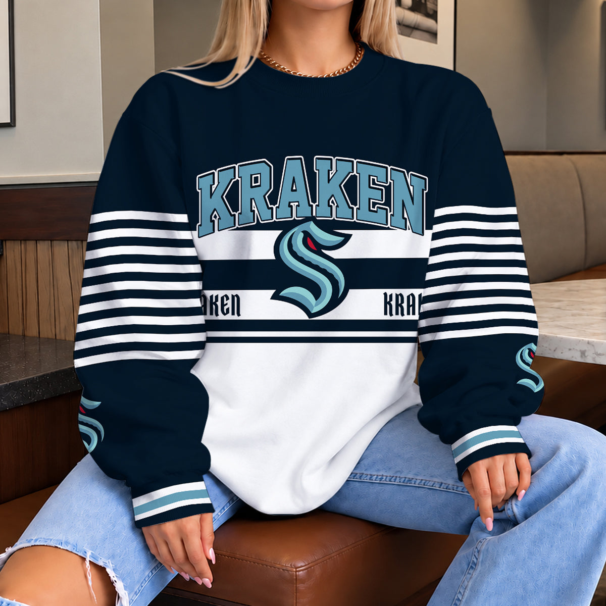 [PUCK DROP DEAL] NEW CUSTOMIZED NHL20 STK THE KRAKEN UNISEX SWEATSHIRT