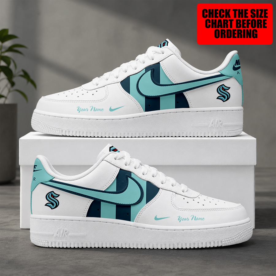 [PUCK DROP DEAL] NEW CUSTOMIZED NHL20 STK SEATTLE KRAKEN AF1 SHOES