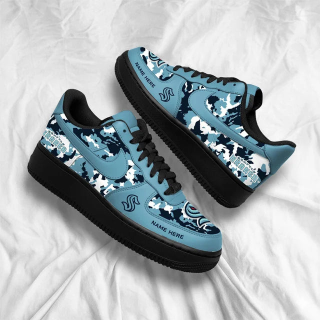[PUCK DROP DEAL] NEW CUSTOMIZED NHL20 STK SEATTLE KRAKEN AF1 SHOES