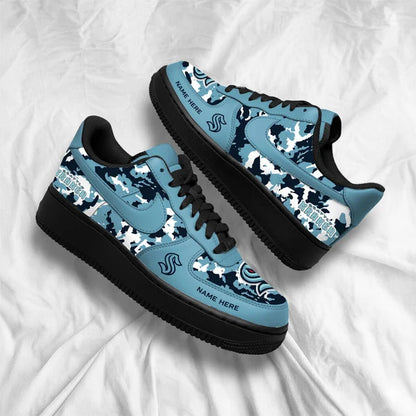 [PUCK DROP DEAL] NEW CUSTOMIZED NHL20 STK SEATTLE KRAKEN AF1 SHOES