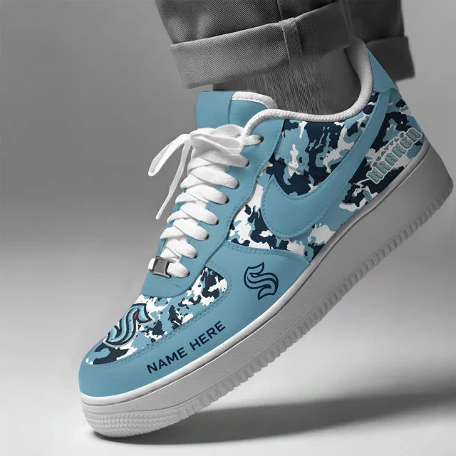 [PUCK DROP DEAL] NEW CUSTOMIZED NHL20 STK SEATTLE KRAKEN AF1 SHOES