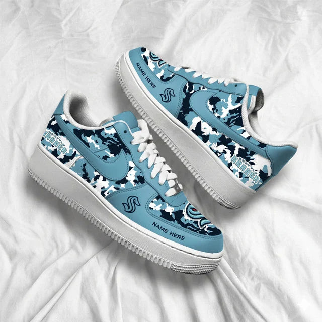 [PUCK DROP DEAL] NEW CUSTOMIZED NHL20 STK SEATTLE KRAKEN AF1 SHOES