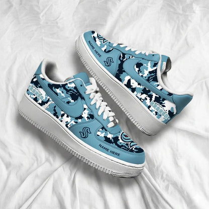 [PUCK DROP DEAL] NEW CUSTOMIZED NHL20 STK SEATTLE KRAKEN AF1 SHOES