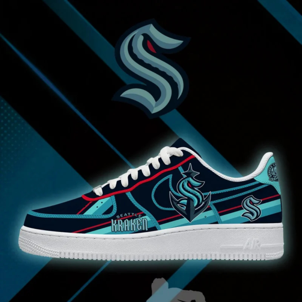 [PUCK DROP DEAL] NEW CUSTOMIZED NHL20 STK SEATTLE KRAKEN AF1 SHOES