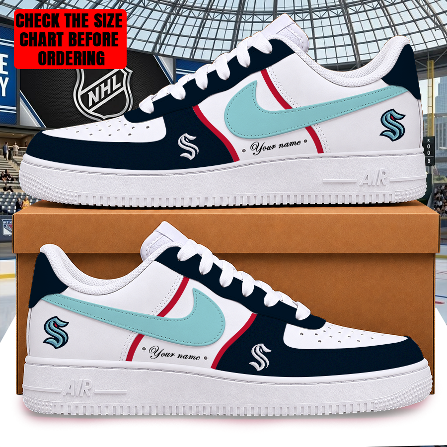 [PUCK DROP DEAL] NEW CUSTOMIZED NHL20 STK SEATTLE KRAKEN AF1 SHOES