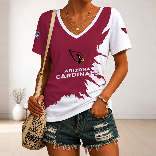 [TOUCHDOWN DEAL] NEW CUSTOMIZED NFL20 ARC ARIZONA CARDINALS V-NECK FEMALE SHIRT