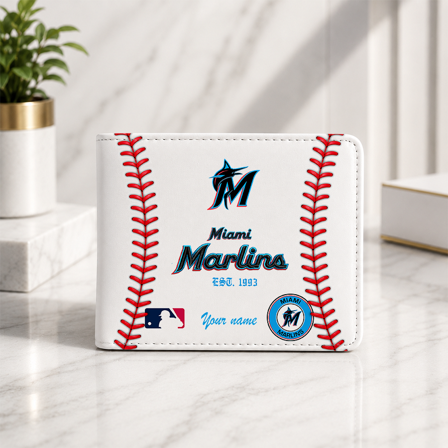 [HOMERUN DEAL] NEW CUSTOMIZED MLB20 MMS MIAMI MARLINS LEATHER WALLET