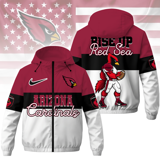 [TOUCHDOWN DEAL] NEW CUSTOMIZED NFL20 ARC ARIZONA CARDINALS WINDBREAKER JACKET