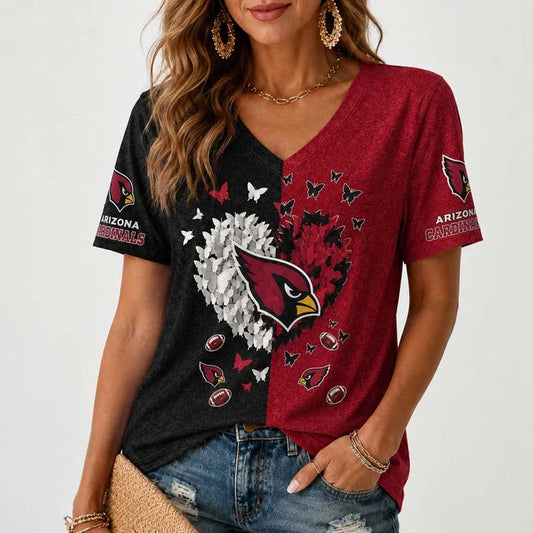 [TOUCHDOWN DEAL] NEW CUSTOMIZED NFL20 ARC ARIZONA CARDINALS V-NECK FEMALE SHIRT