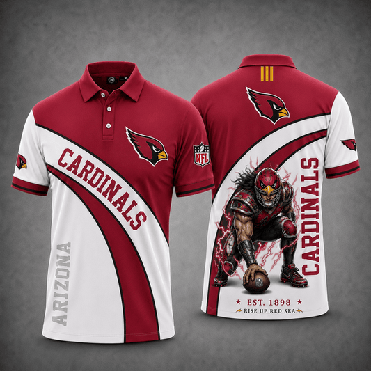 [TOUCHDOWN DEAL] NEW CUSTOMIZED NFL20 ARC ARIZONA CARDINALS POLO SHIRT