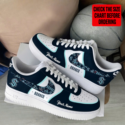 [PUCK DROP DEAL] NEW CUSTOMIZED NHL20 STK SEATTLE KRAKEN AF1 SHOES
