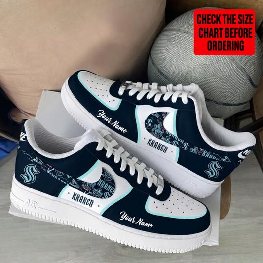 [PUCK DROP DEAL] NEW CUSTOMIZED NHL20 STK SEATTLE KRAKEN AF1 SHOES