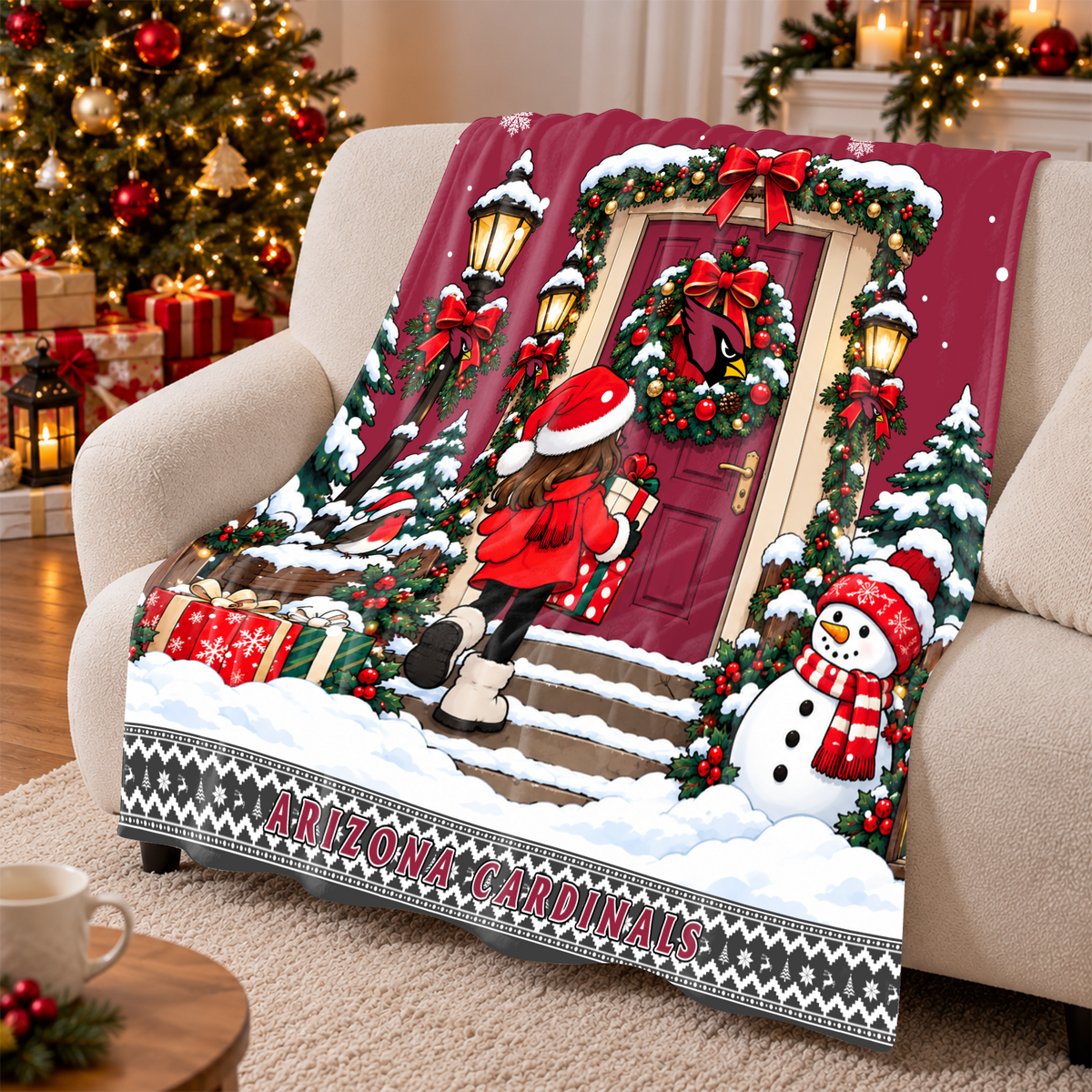 [TOUCHDOWN DEAL] NEW CUSTOMIZED NFL20 ARC THE CARDINALS FLEECE BLANKET