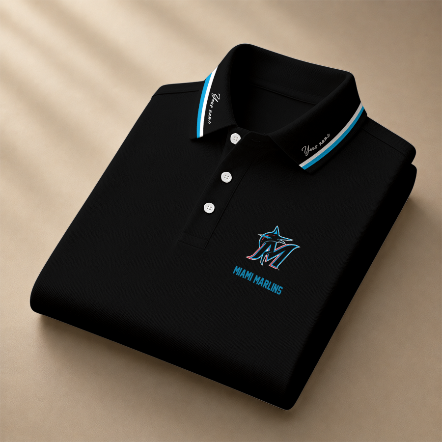 [HOMERUN DEAL] NEW CUSTOMIZED MLB20 MMS MIAMI MARLINS POLO SHIRT