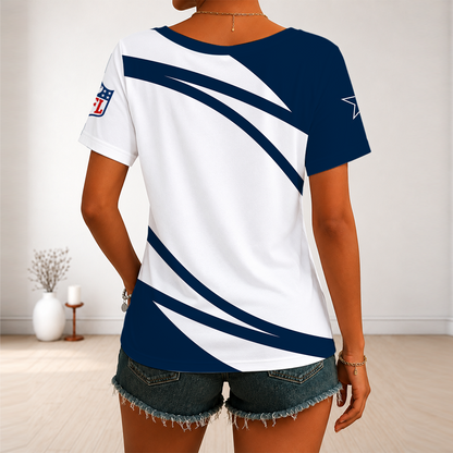 [TOUCHDOWN DEAL] NEW CUSTOMIZED NFL21 DCB DALLAS COWBOYS V-NECK FEMALE SHIRT