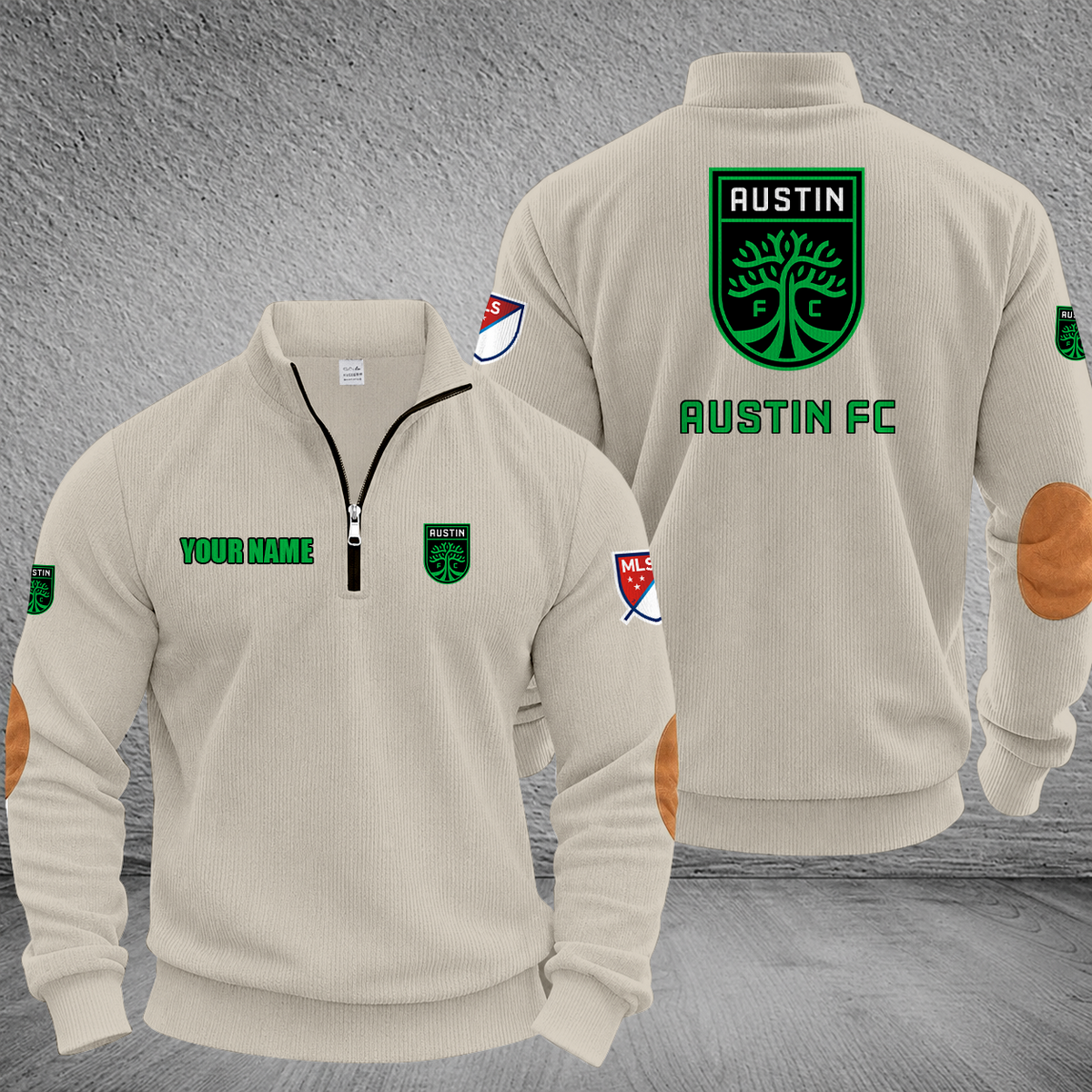 [GOAL DEAL] NEW CUSTOMIZED MLS21 ATF AUSTIN FC MULTICOLOR STRIPED QUATER ZIP SWEATSHIRT