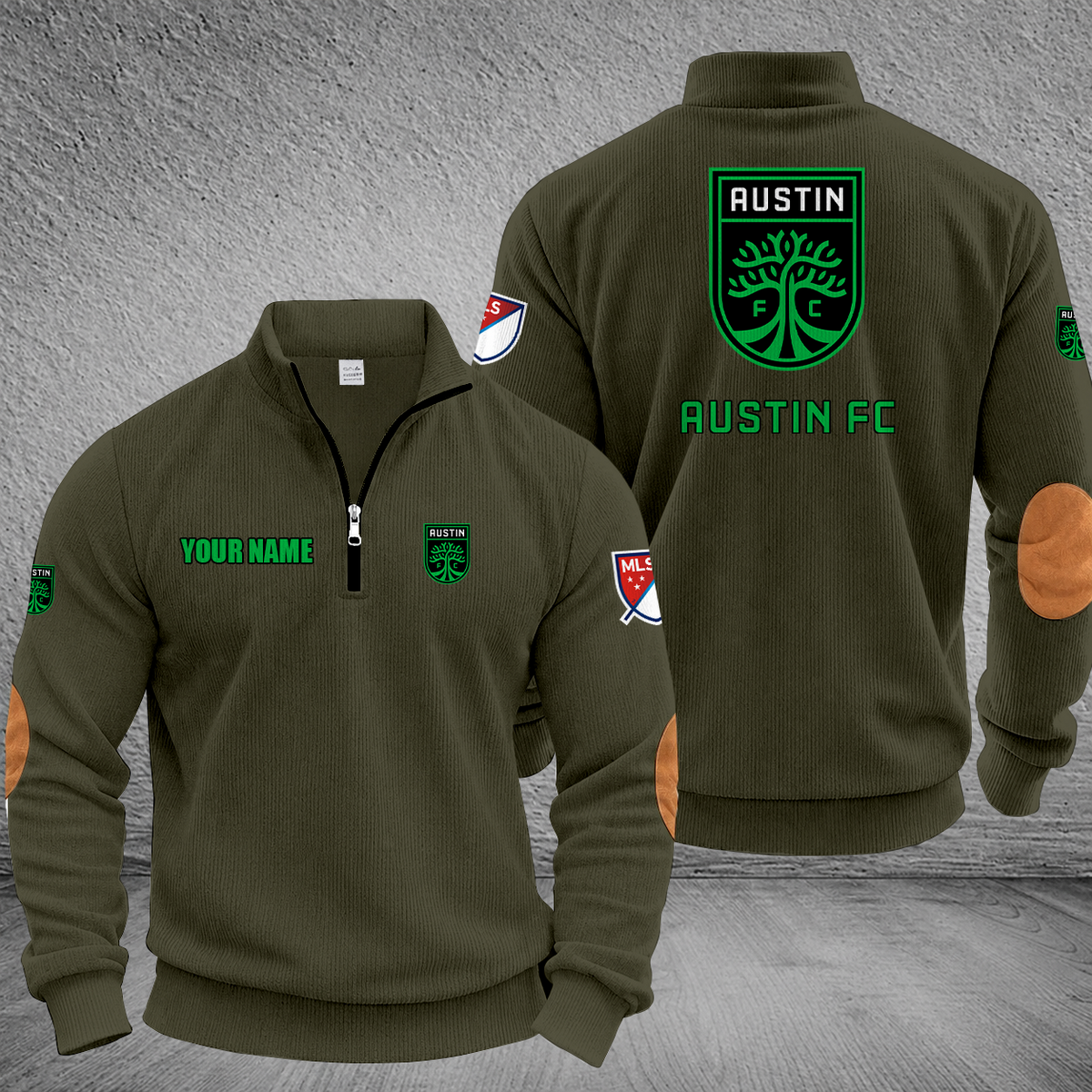 [GOAL DEAL] NEW CUSTOMIZED MLS21 ATF AUSTIN FC MULTICOLOR STRIPED QUATER ZIP SWEATSHIRT