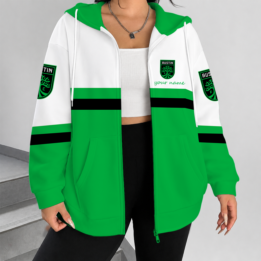 [GOAL DEAL] NEW CUSTOMIZED MLS21 ATF AUSTIN FC ZIP HOODIE