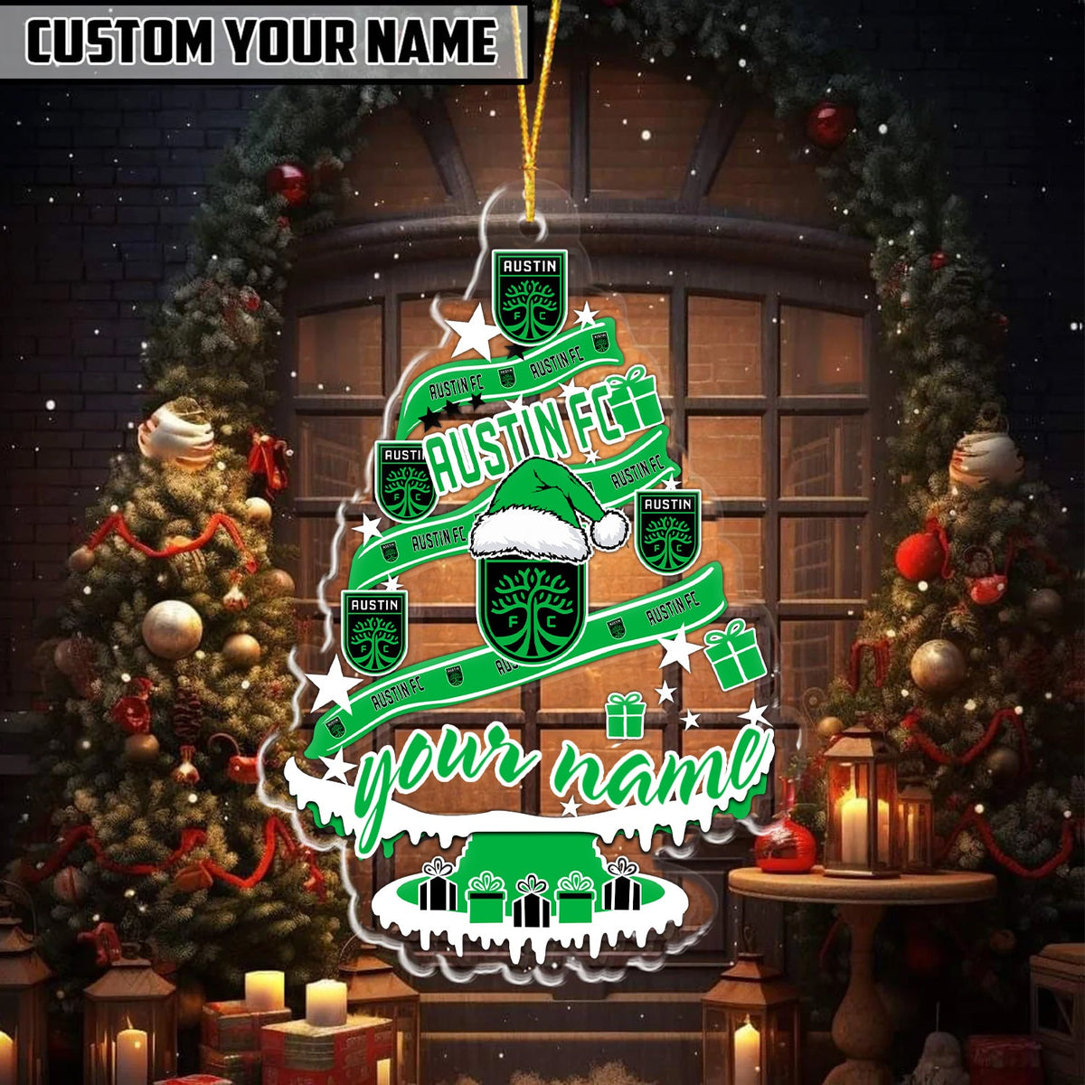 [GOAL DEAL] NEW CUSTOMIZED MLS21 ATF AUSTIN FC CHRISTMAS ACRYLIC ORNAMENT