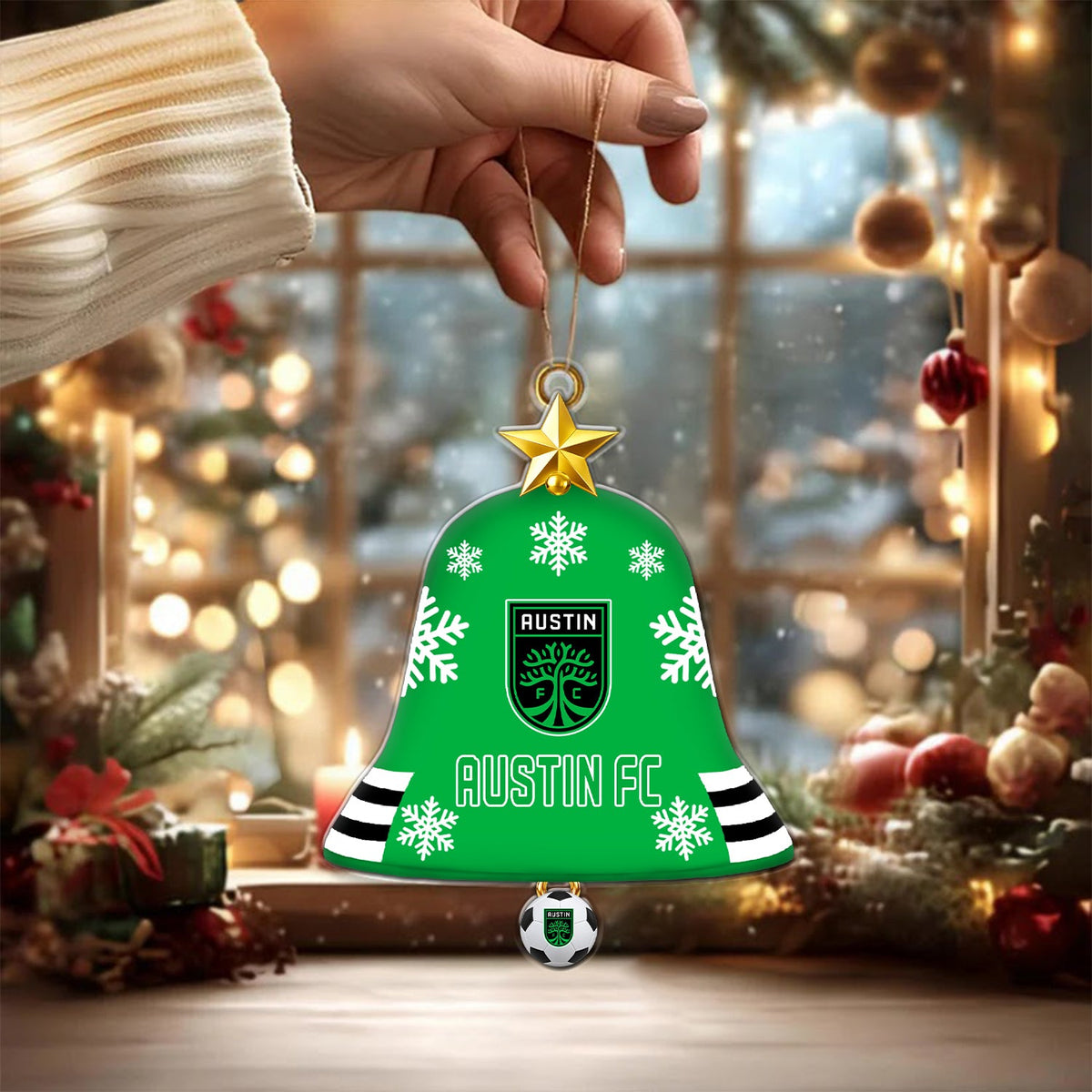 [GOAL DEAL] NEW CUSTOMIZED MLS21 ATF AUSTIN FC CHRISTMAS ACRYLIC ORNAMENT
