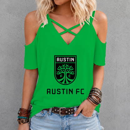 [GOAL DEAL] NEW CUSTOMIZED MLS21 ATF AUSTIN FC CRISS CROSS V-NECK TOP