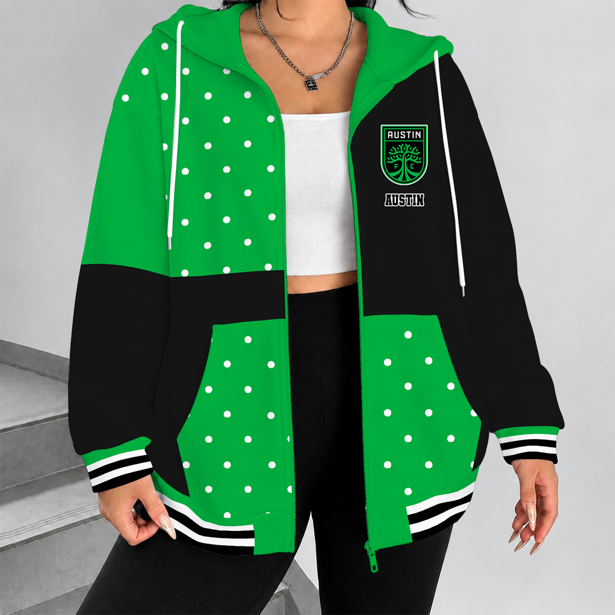 [GOAL DEAL] NEW CUSTOMIZED MLS21 ATF AUSTIN FC ZIP HOODIE