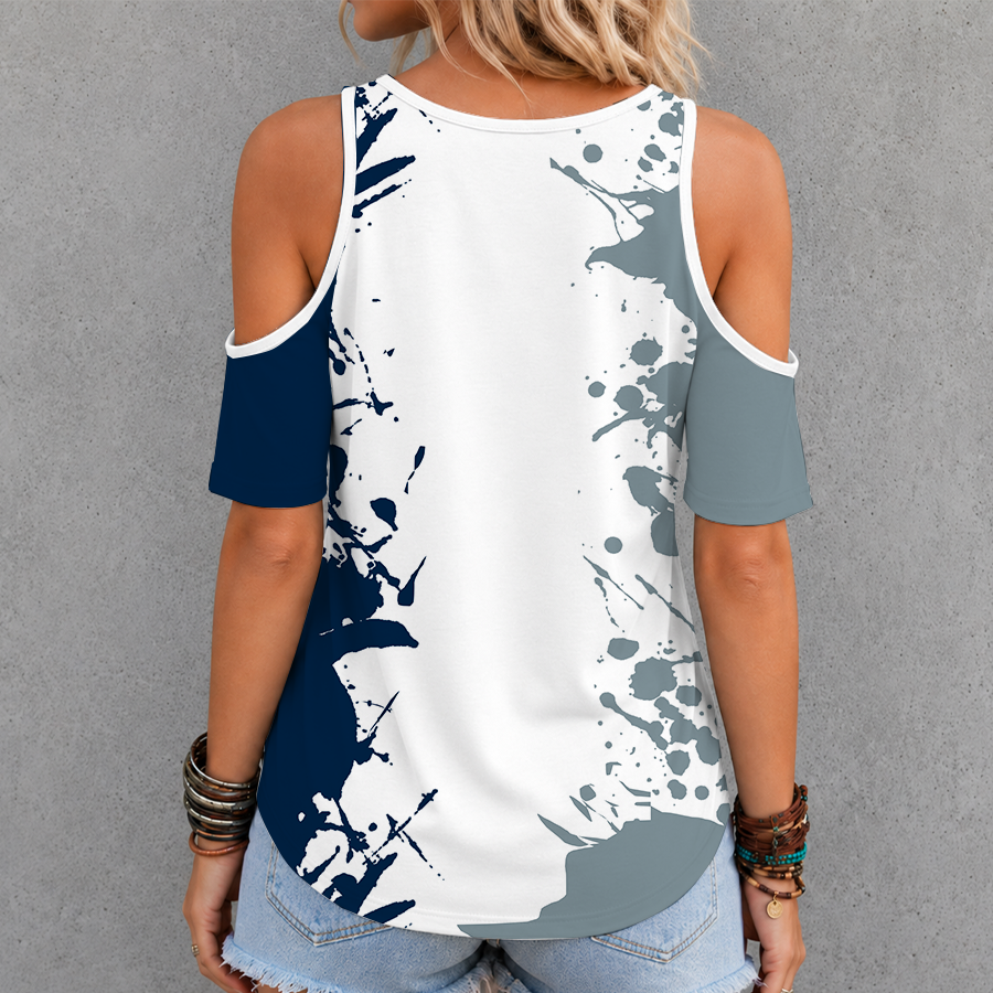 [TOUCHDOWN DEAL] NEW CUSTOMIZED NFL21 DCB DALLAS COWBOYS CRISS CROSS V-NECK TOP
