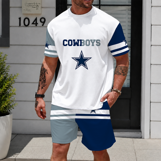[TOUCHDOWN DEAL] NEWCUSTOMIZED NFL21 DCB DALLAS COWBOYS UNISEX T-SHIRT & SHORTS SET