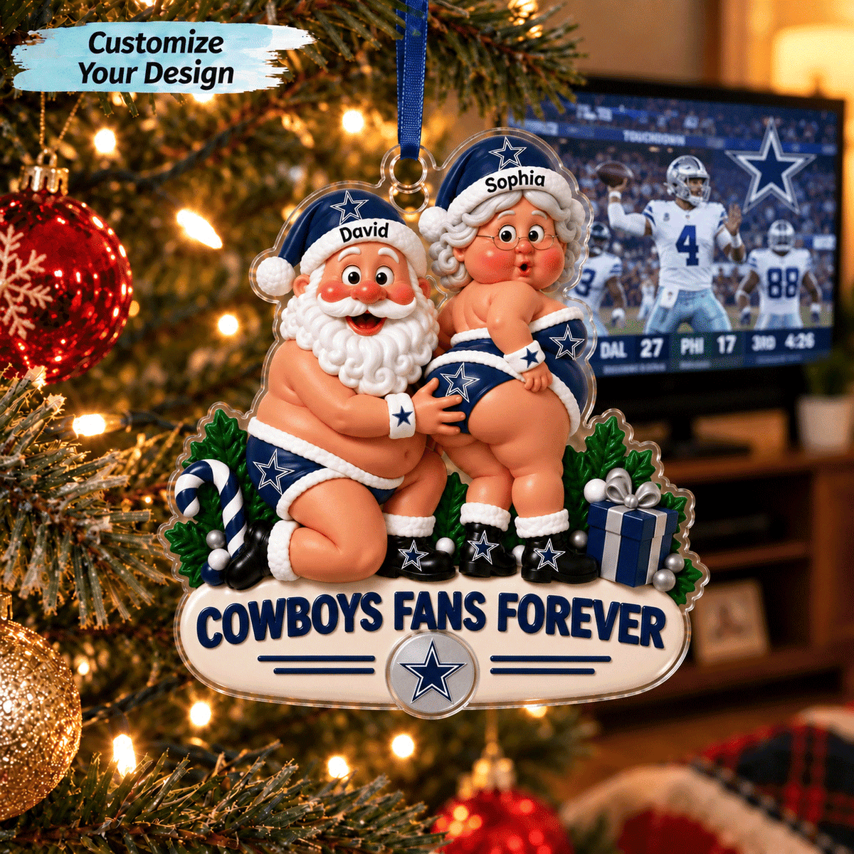 [TOUCHDOWN DEAL] NEW CUSTOMIZED NFL21 DCB DALLAS COWBOYS CHRISTMAS ACRYLIC ORNAMENT