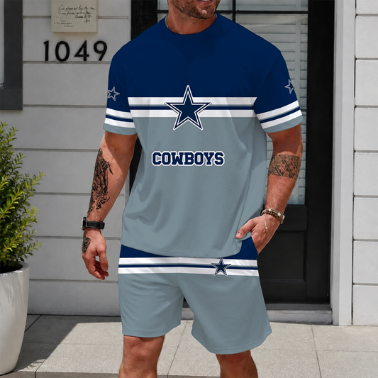 [TOUCHDOWN DEAL] NEWCUSTOMIZED NFL21 DCB DALLAS COWBOYS UNISEX T-SHIRT & SHORTS SET