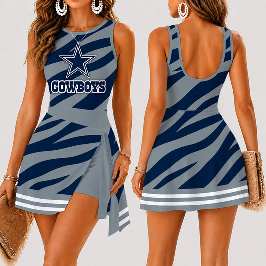 [TOUCHDOWN DEAL] NEW CUSTOMIZED NFL21 DCB DALLAS COWBOYS WOMEN'S SUMMER SKORT DRESS