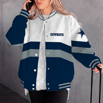 [TOUCHDOWN DEAL] NEW CUSTOMIZED NFL21 DCB DALLAS COWBOYS SATIN VARSITY & BASEBALL JACKET
