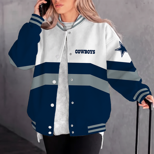 [TOUCHDOWN DEAL] NEW CUSTOMIZED NFL21 DCB DALLAS COWBOYS SATIN VARSITY & BASEBALL JACKET
