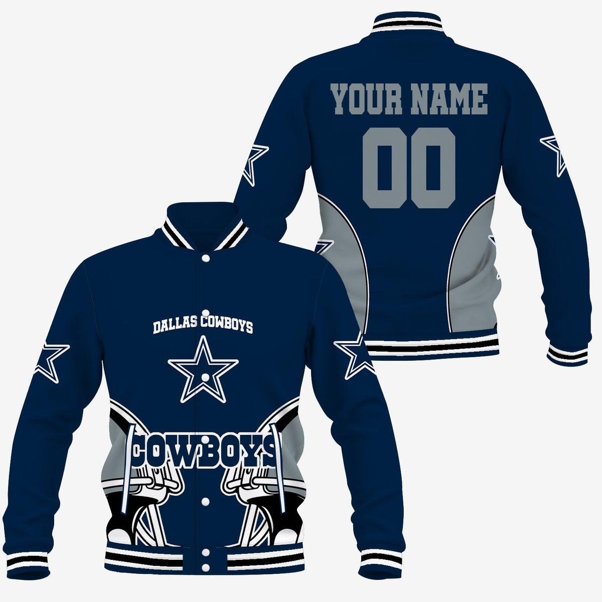 [TOUCHDOWN DEAL] NEW CUSTOMIZED NFL21 DCB DALLAS COWBOYS SATIN VARSITY & BASEBALL JACKET
