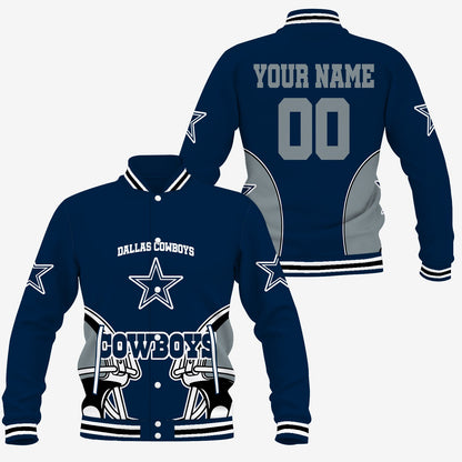 [TOUCHDOWN DEAL] NEW CUSTOMIZED NFL21 DCB DALLAS COWBOYS SATIN VARSITY & BASEBALL JACKET
