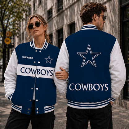 [TOUCHDOWN DEAL] NEW CUSTOMIZED NFL21 DCB DALLAS COWBOYS SATIN VARSITY & BASEBALL JACKET
