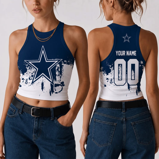 [TOUCHDOWN DEAL] NEW CUSTOMIZED NFL21 DCB THE COWBOYS WOMEN'S CROP TOP