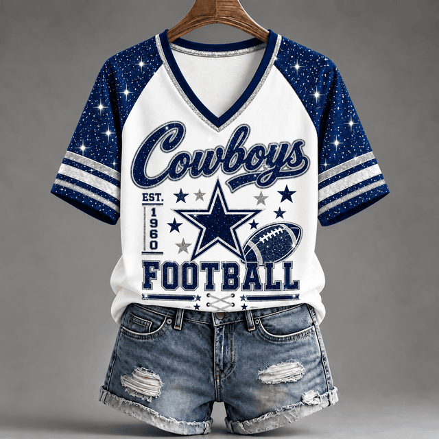 [TOUCHDOWN DEAL] NEW CUSTOMIZED NFL21 DCB THE COWBOYS BUC-EE'S V-NECK FEMALE SHIRT