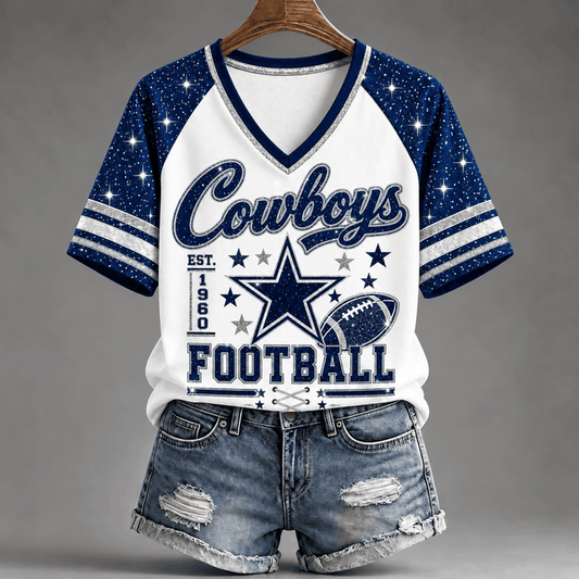 [TOUCHDOWN DEAL] NEW CUSTOMIZED NFL21 DCB THE COWBOYS BUC-EE'S V-NECK FEMALE SHIRT